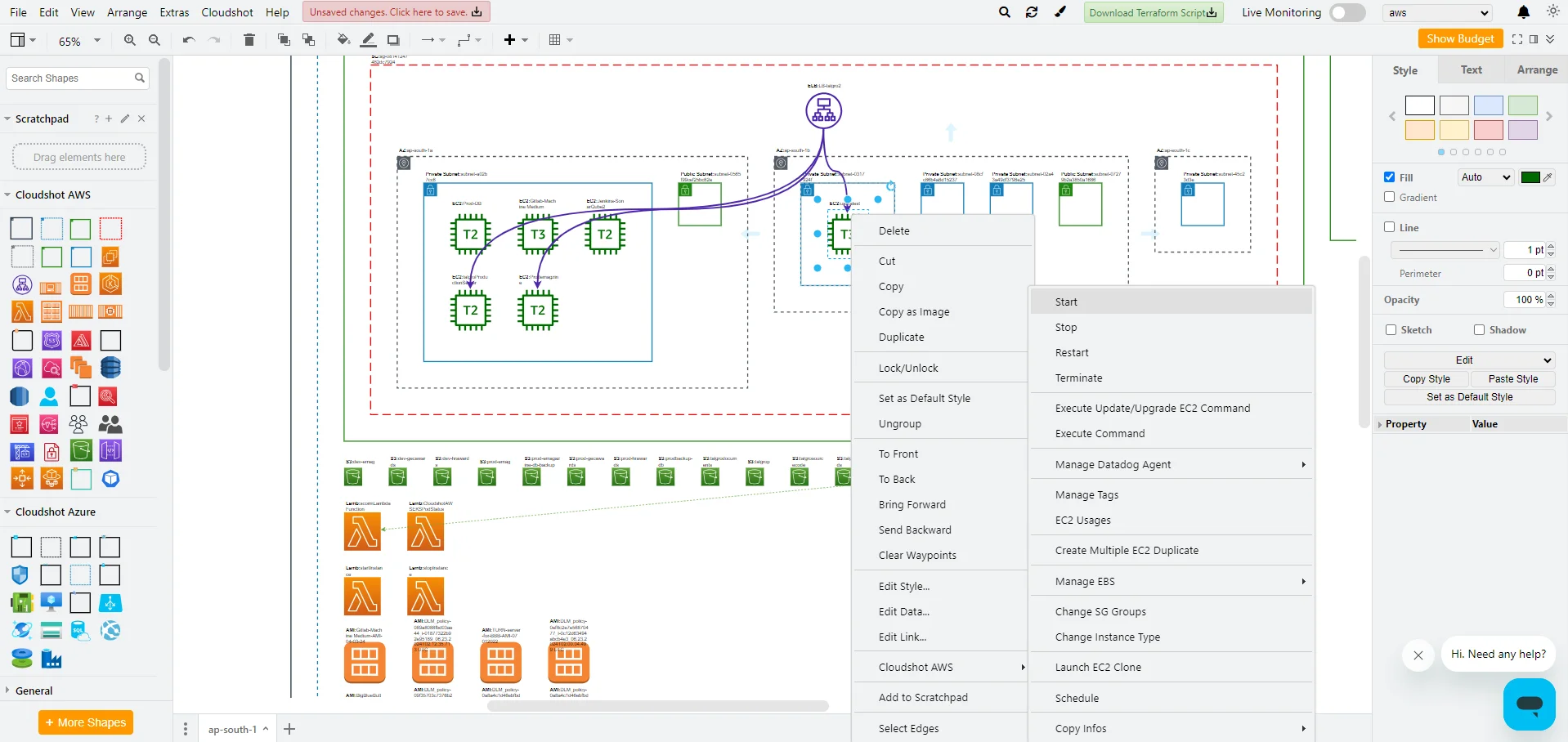 Cloudshot - cloud management platform Dashboard UI