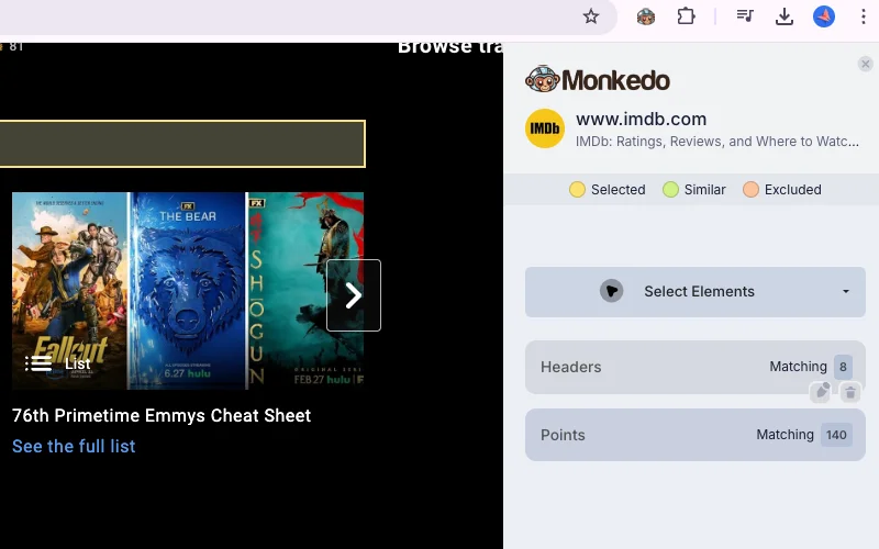 Monkedo Browser Extention Feature