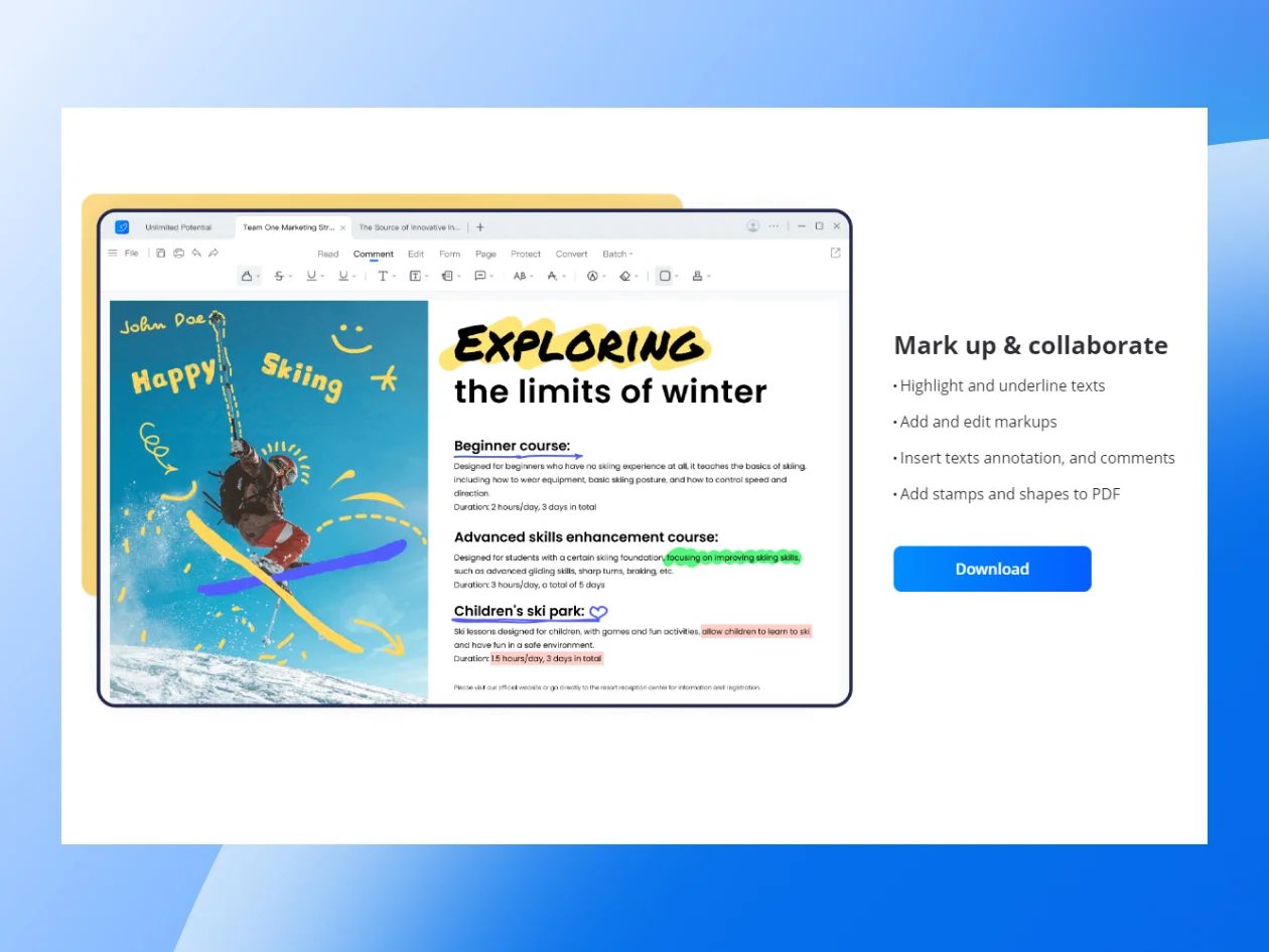 Mark up nd collaborate with LightPDF