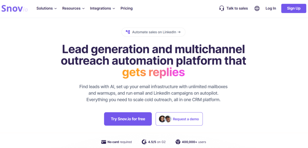 Snov.io – Lead Generation & Multichannel Outreach Automation Platform