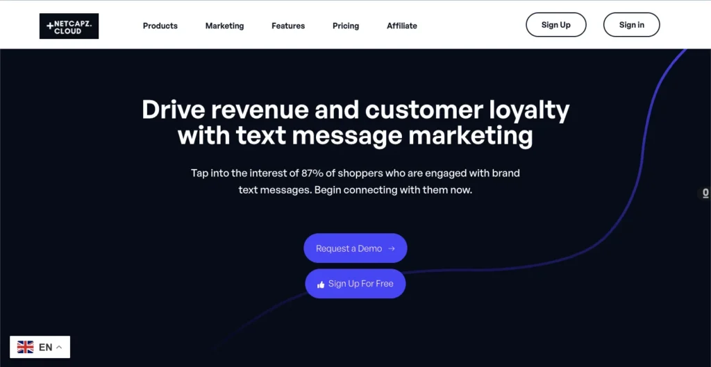 Netcapz - AI SMS Marketing Platform - Homepage