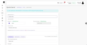 Netcapz - AI SMS Marketing Platform - quick send feature