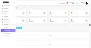 Netcapz - AI SMS Marketing Platform - Report menu