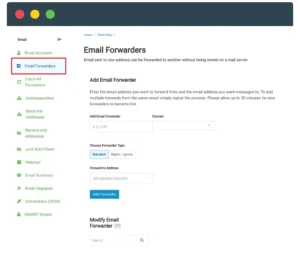 Email Forwarder In BuzzEmailHost