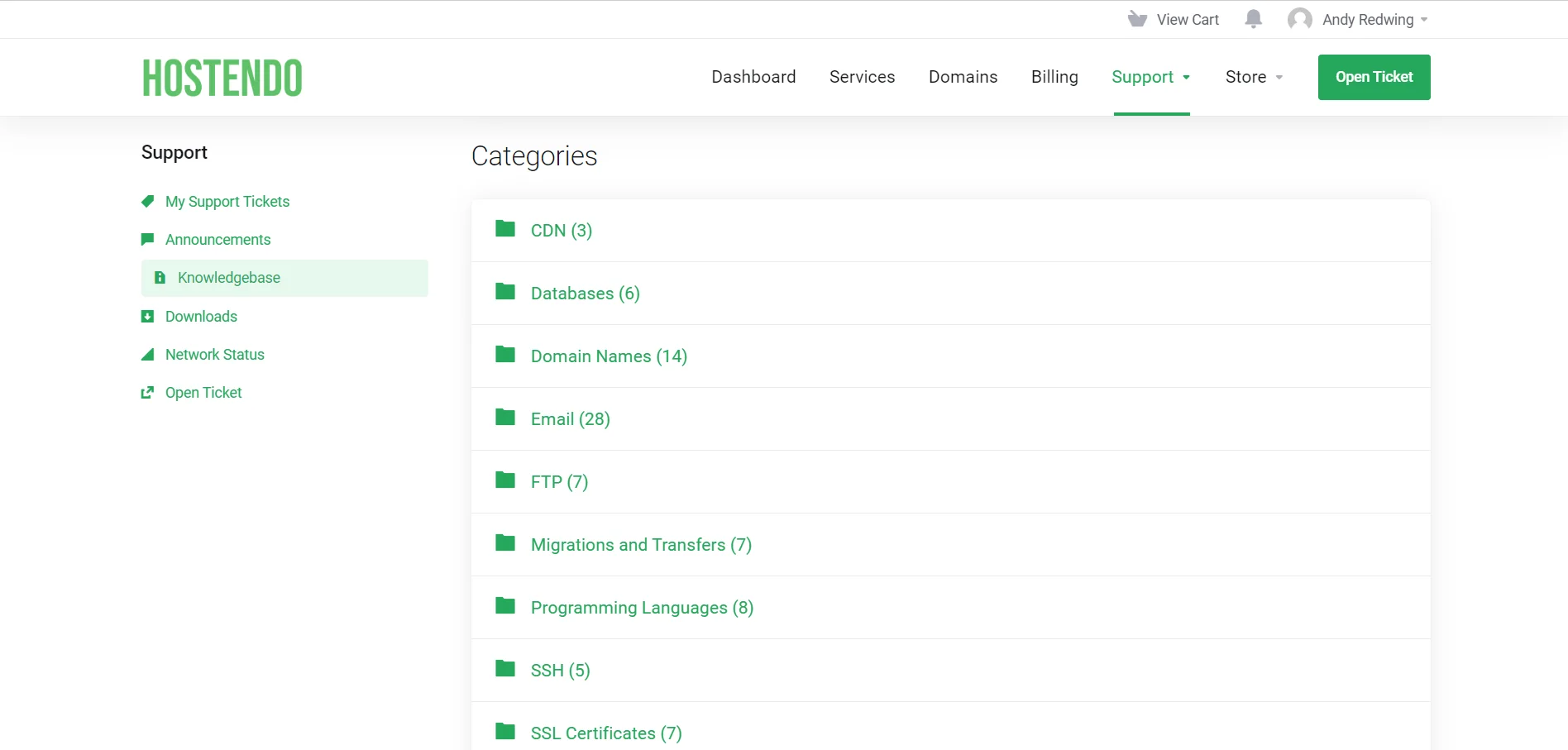 Hostendo Knowledge Base