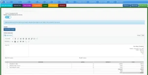 Invoice user interface of Cost estimation software