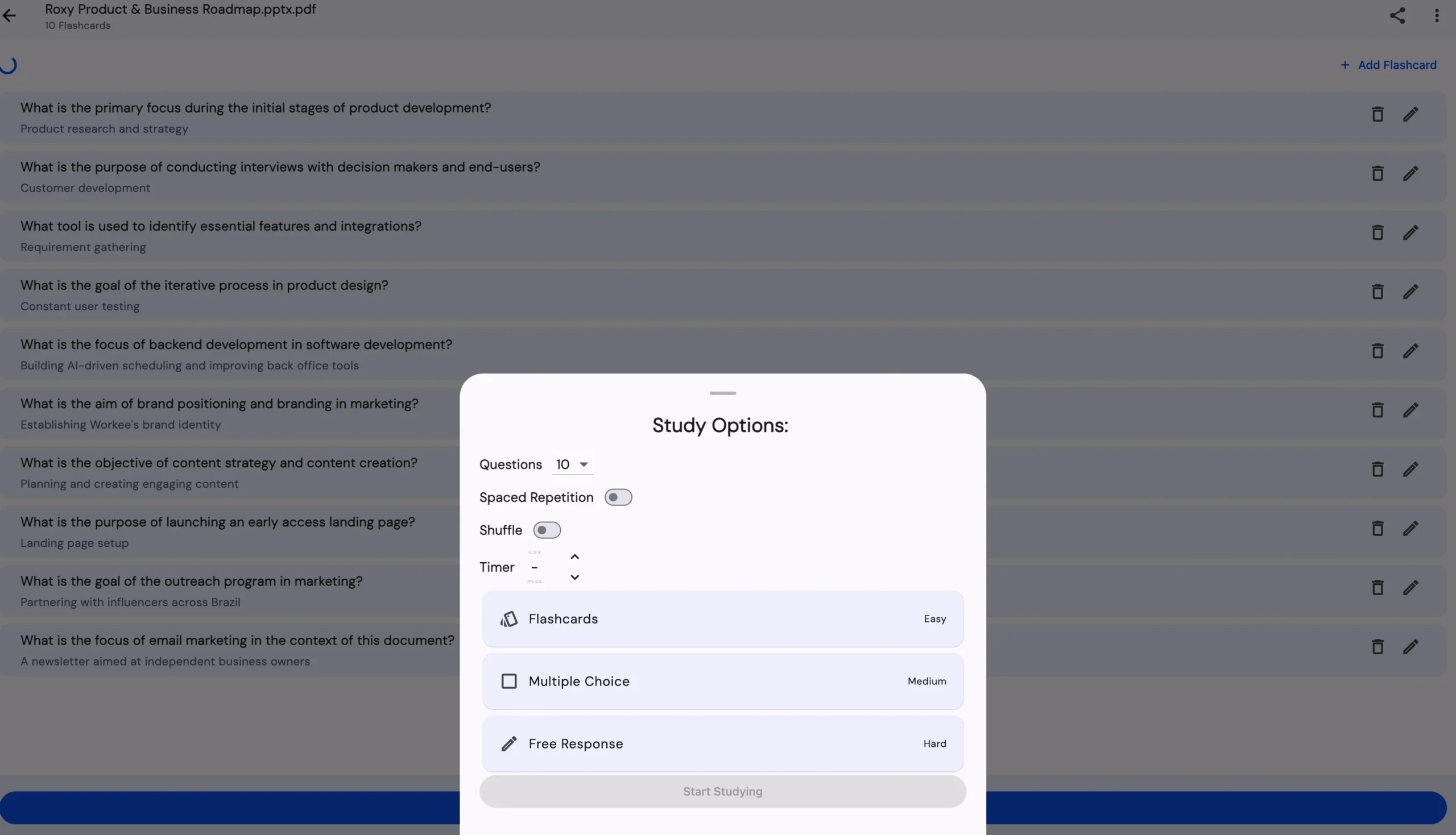 Study options of Slay School - AI Tool For Education