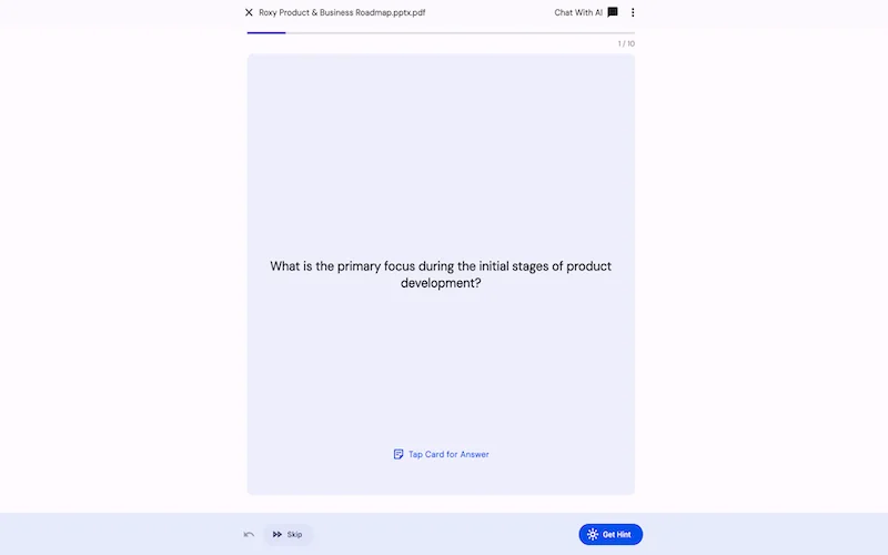 View quiz feature of slay school