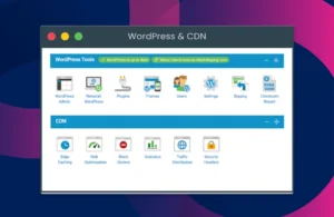 WPHoster WordPress Hosting Dashboard UI Showcasing CDN