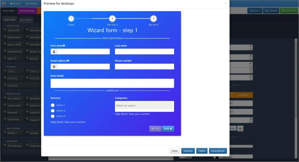 Wizard Form UI - WordPress Form Builder