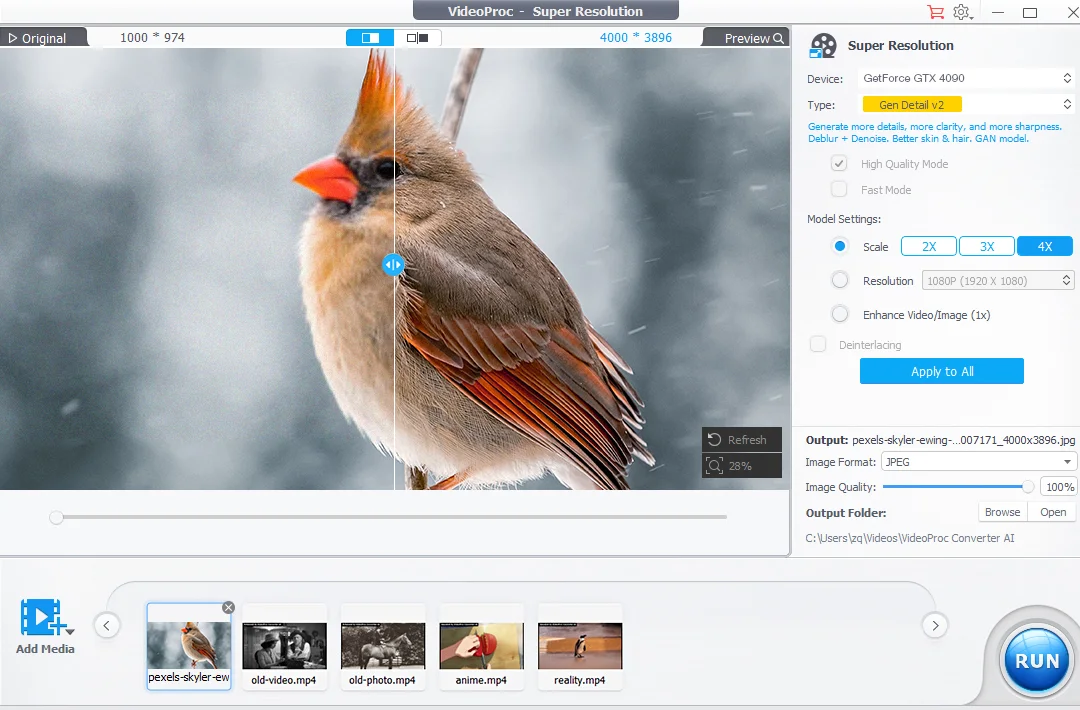 ai image upscaling of videoProc converter - Tool to enhance Media