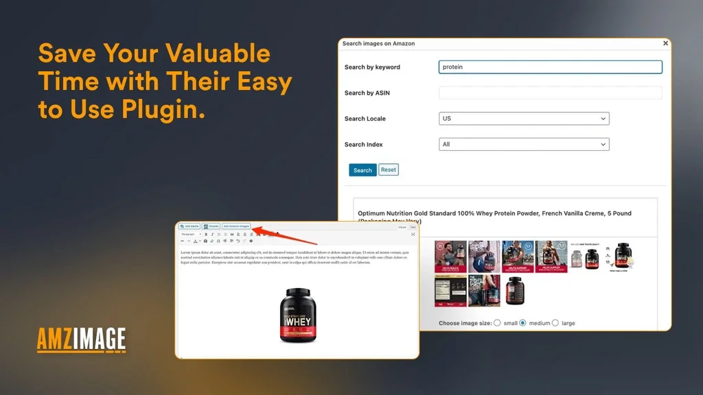 Easy to use Amazon Image Plugin Preview