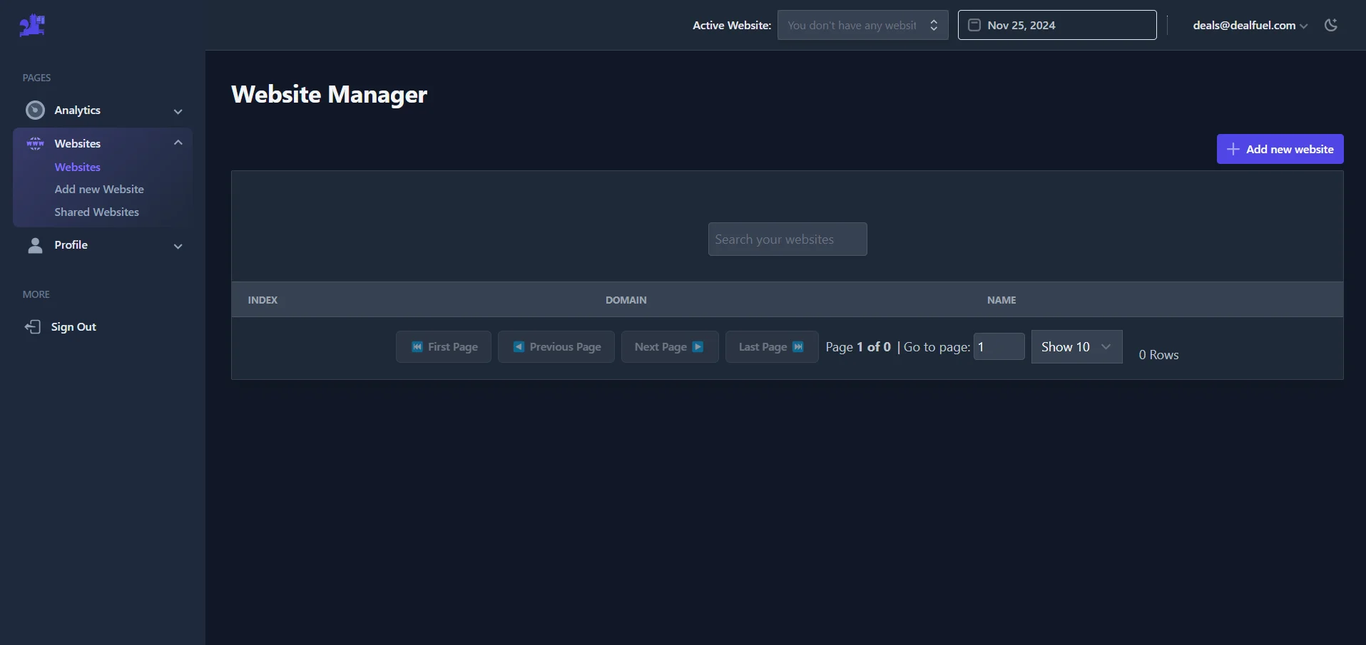 Atribusi Website Manager feature of web analytics software
