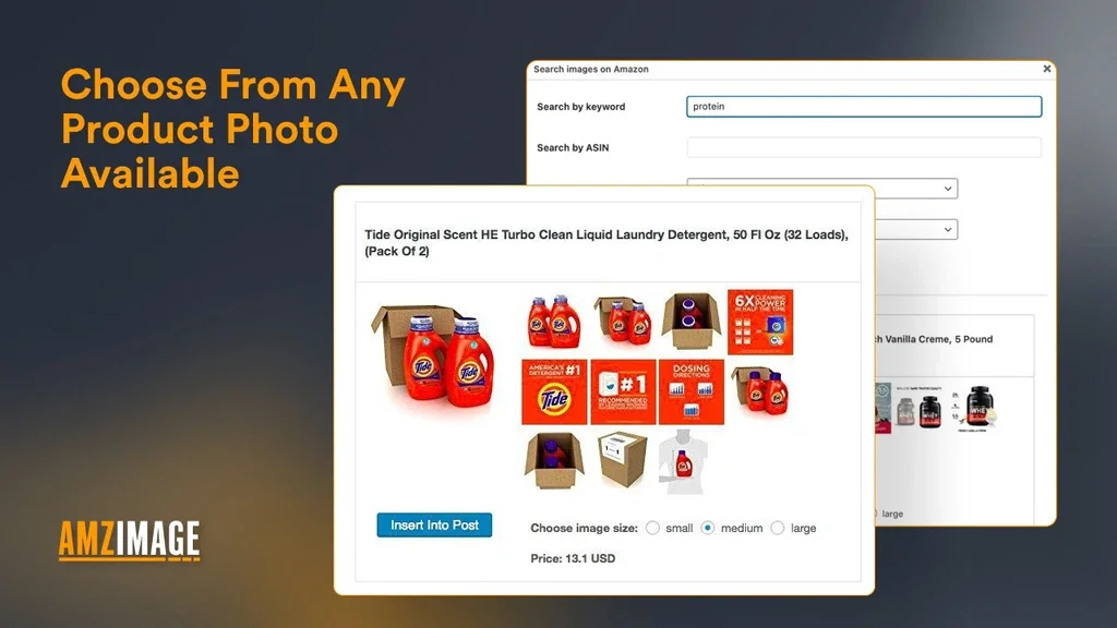 Choose from any product image available preview