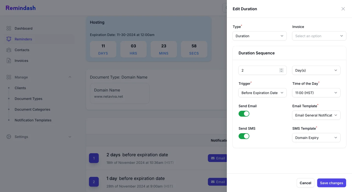 Exit Duration Settings Feature