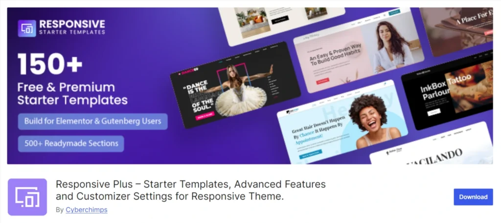 Responsive plus starter templates - cyberchimps responsive platform