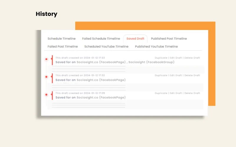 Track activity History of SocioSight