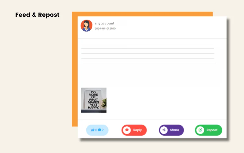 Feed and repost feature of SocioSight