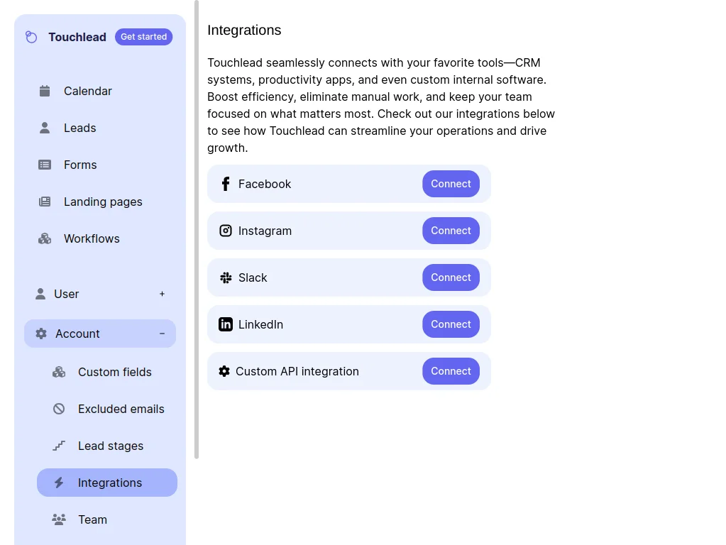 App Integrations feature of this marketing tool