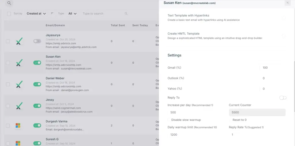 Email Settings Preview