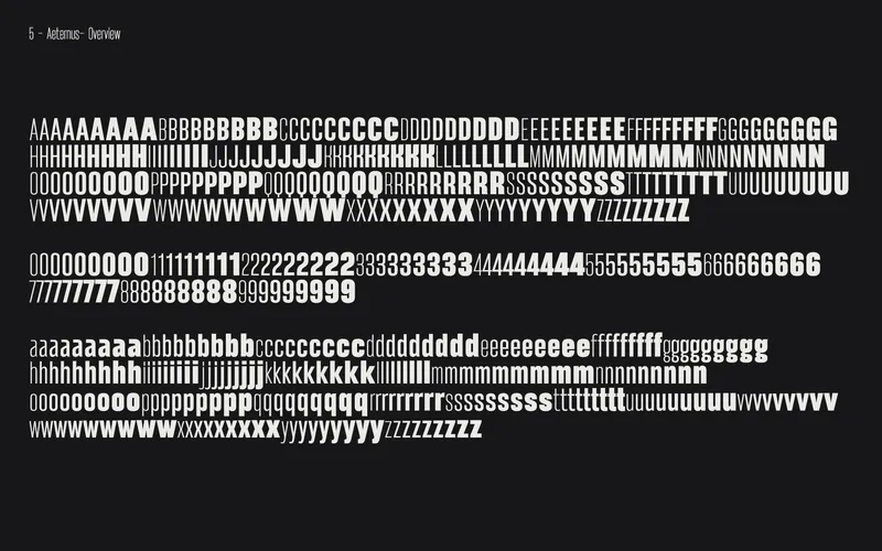 Preview of the Aeternus variable font
