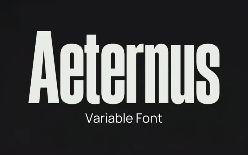 A preview of Aeternus Variable Font