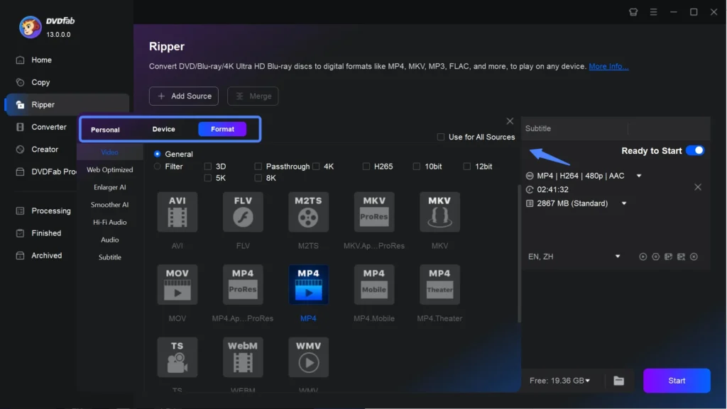 Audio and Video Formats Preview