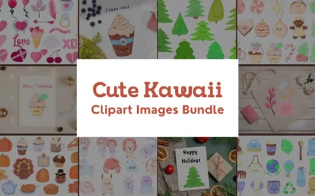 Collage of Cute Kawaii Clipart