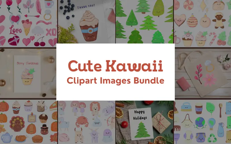 Collage of Cute Kawaii Clipart