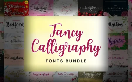 Collage Of Fancy Calligraphy Fonts