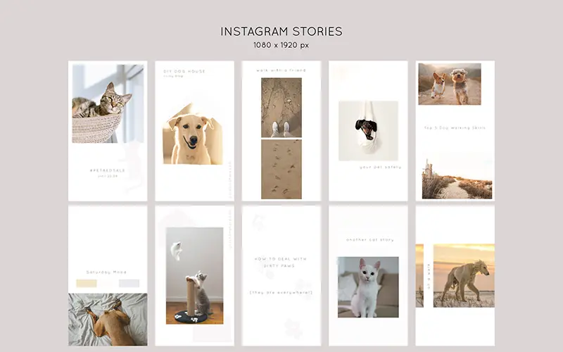 Assorted Instagram templates in a collage layout