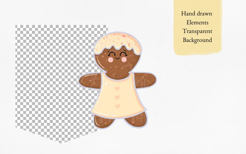 An Christmas clipart doll with a transparent background