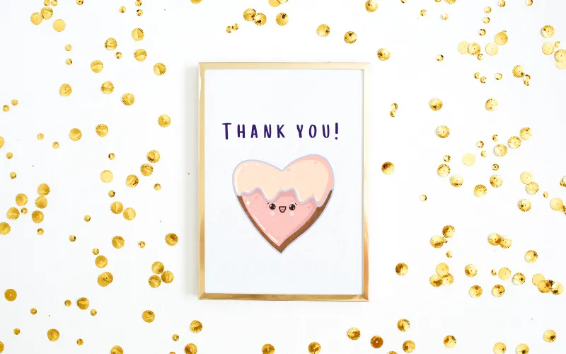 Preview of Christmas clipart on a thank you card