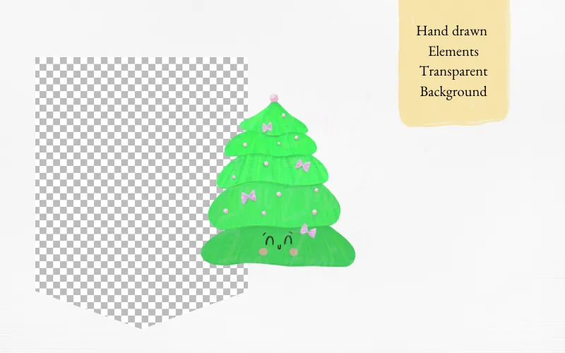 An Christmas trees element with a transparent background