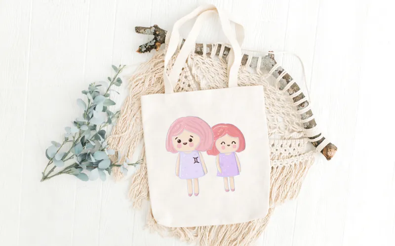 Preview of Zodiac signs clipart on a handbag