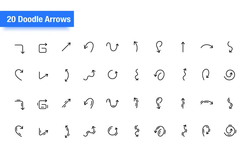 Preview of doodle arrow icons
