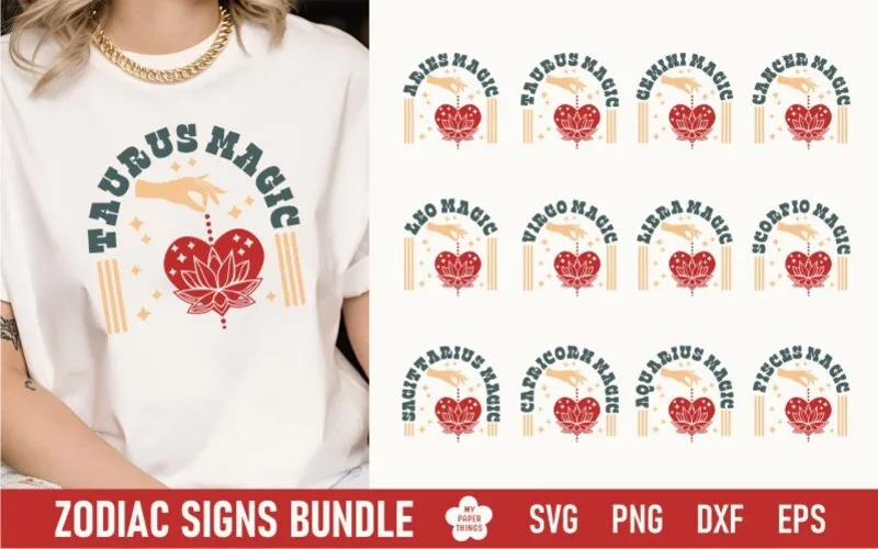 A preview of Magic Taurus Zodiac Graphics Bundle