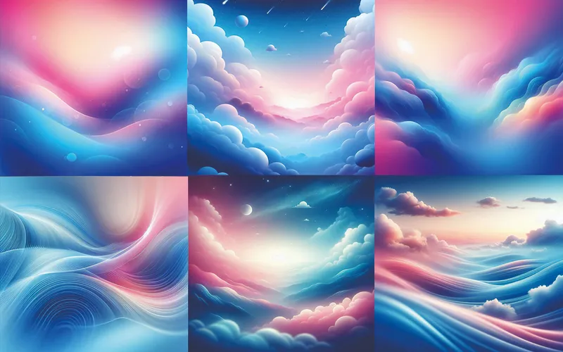 Collage of cloud background images
