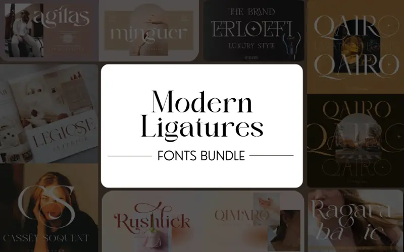 Collage Of Ligature Font Included In The Bundle
