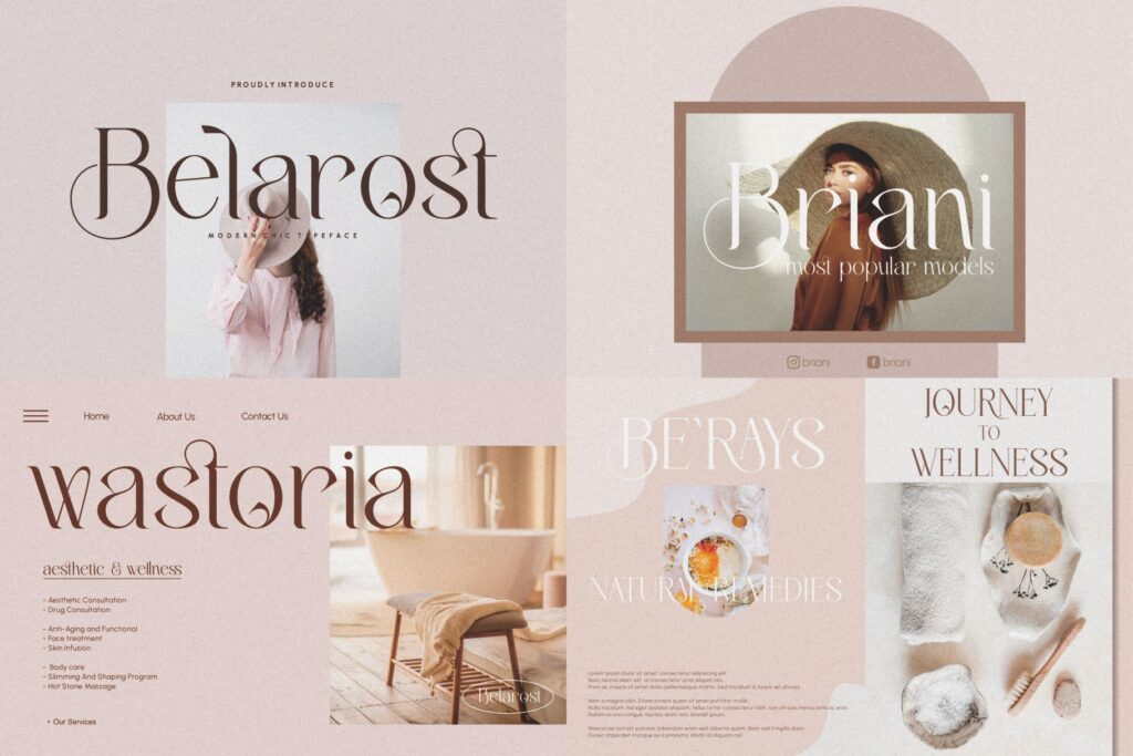 A collage of modern typefaces included