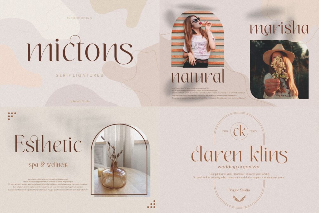 A preview of ligature fonts included