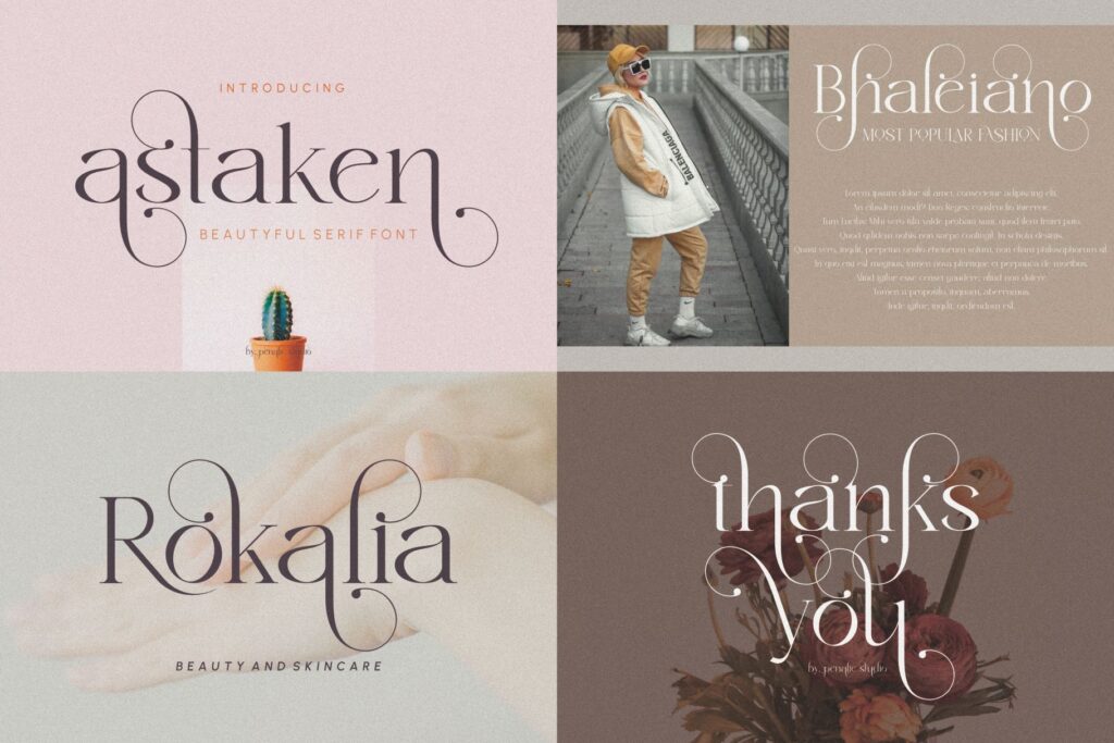 A preview of ligature fonts included