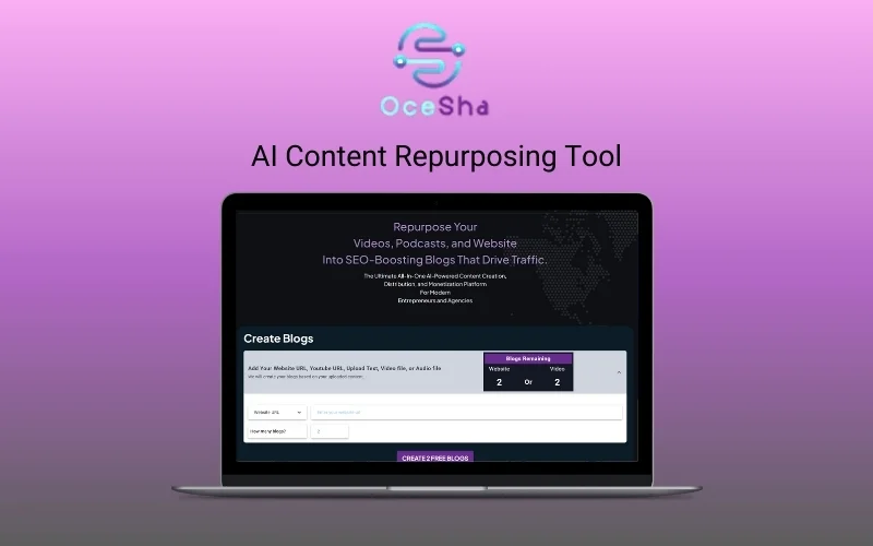 OceSha - AI Content Repurposing Tool Feature Image