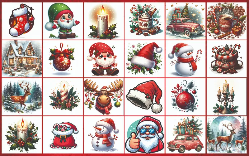 Collage of clipart images