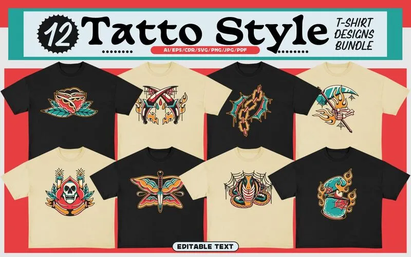 Tattoo Style Tshirt design