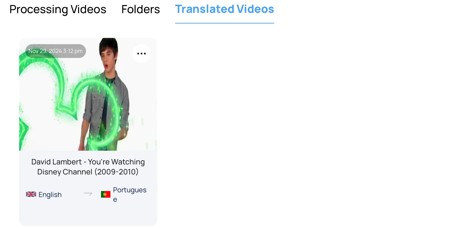 Translated Video UI Feature