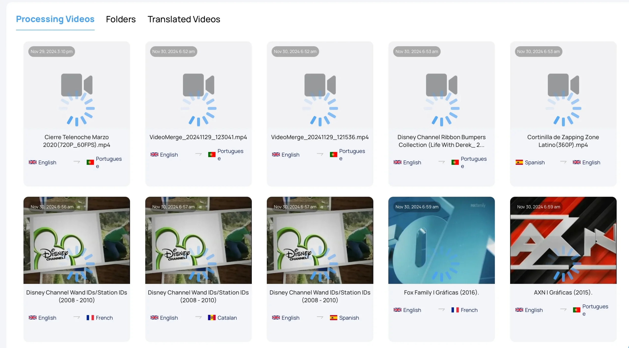 TranslateVideos - Video Translator Video Processing feature