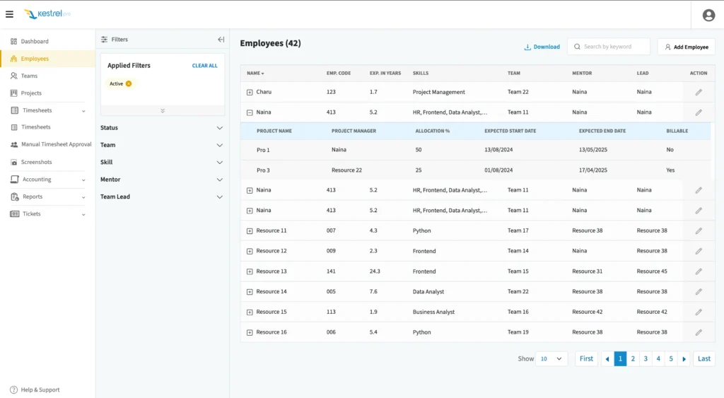 Employee Tracking Preview