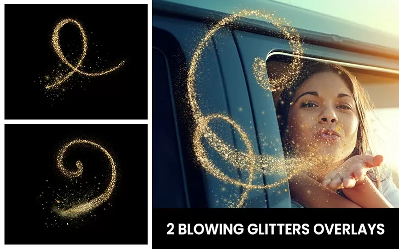 Blowing Glitter Overlays
