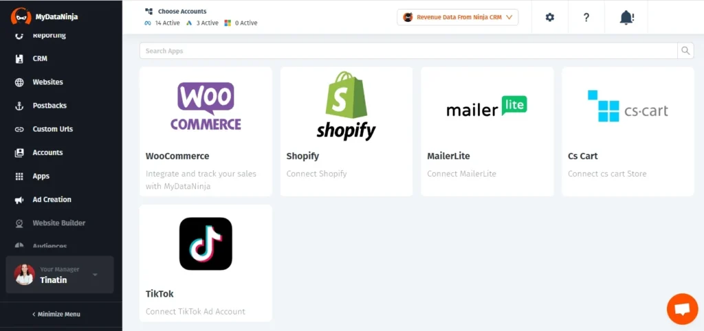 Integrations available with MyDataNinja - Marketing Automation Software